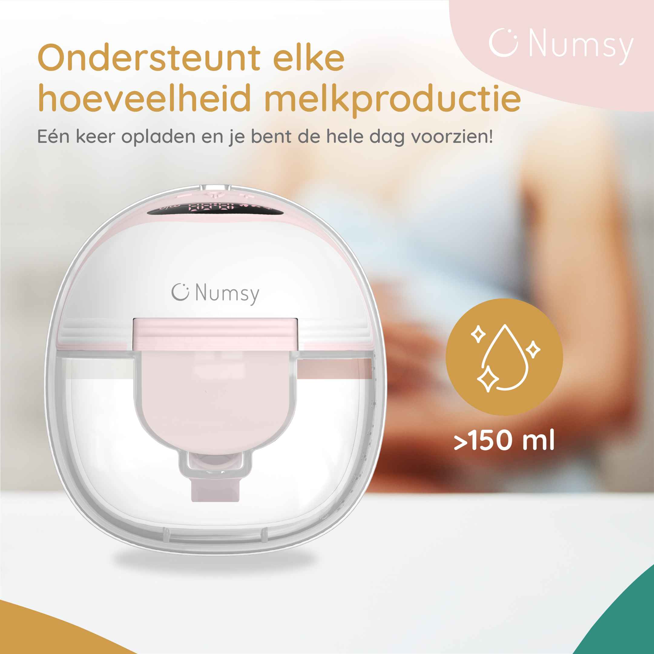 Numsy Elektrische Draadloze Borstkolf - Handsfree - Enkel