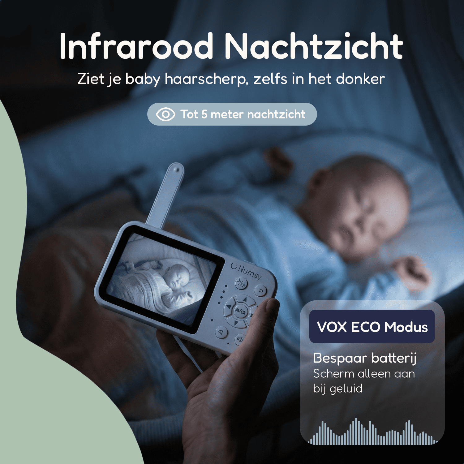 Numsy One Babyfoon met Camera – 2.8 Scherm