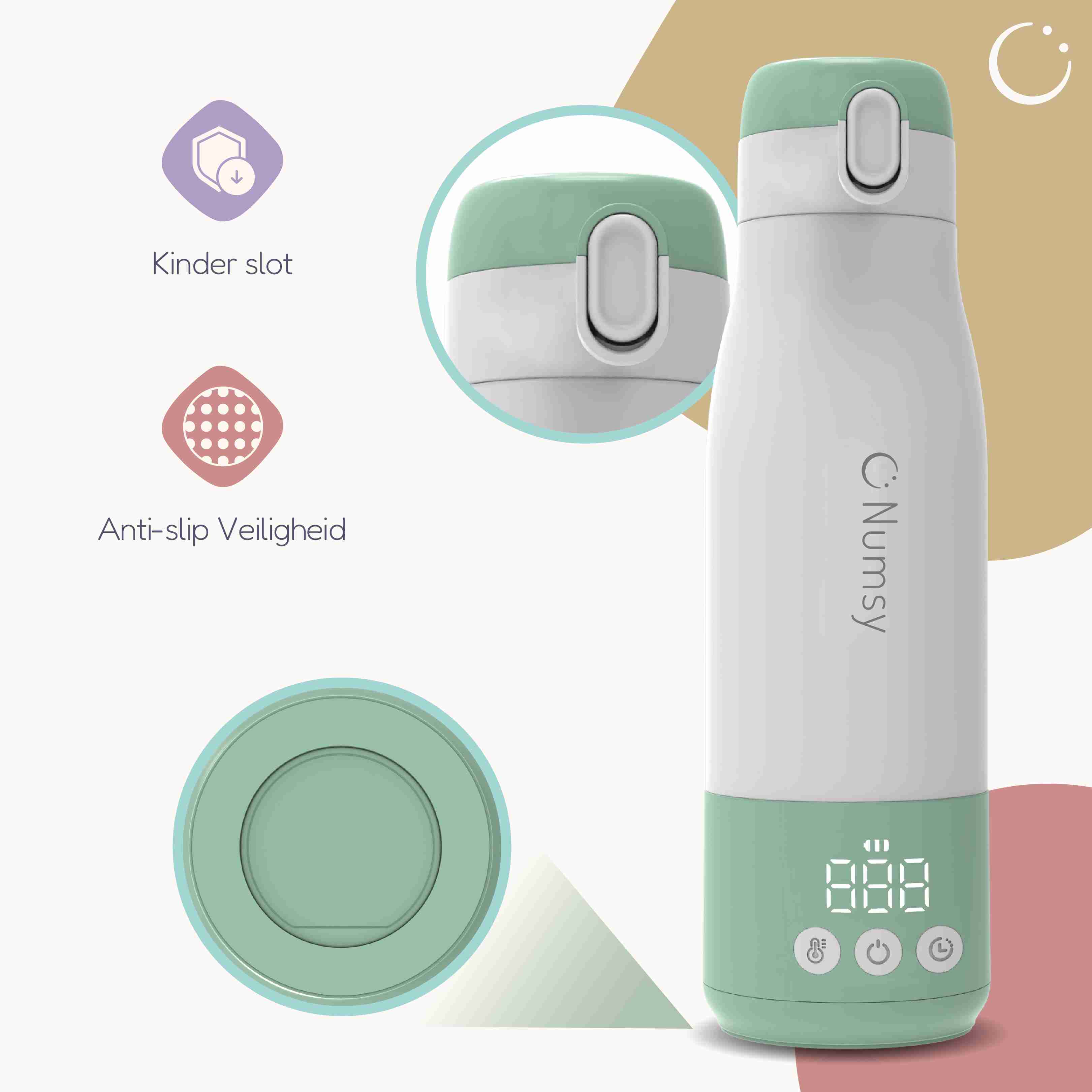 Numsy Thermosfles Draagbare Flessenwarmer Onderweg