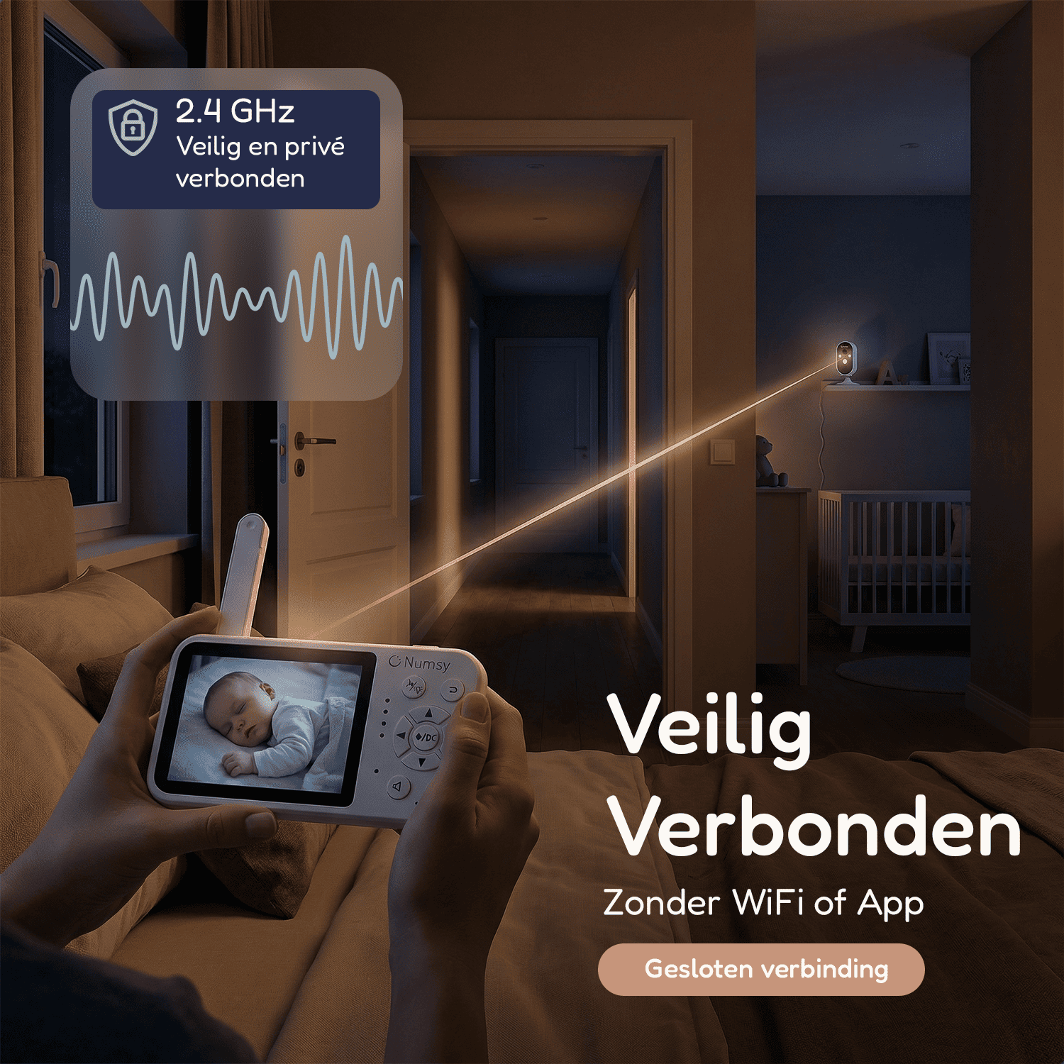 Numsy One Babyfoon met Camera – 2.8 Scherm