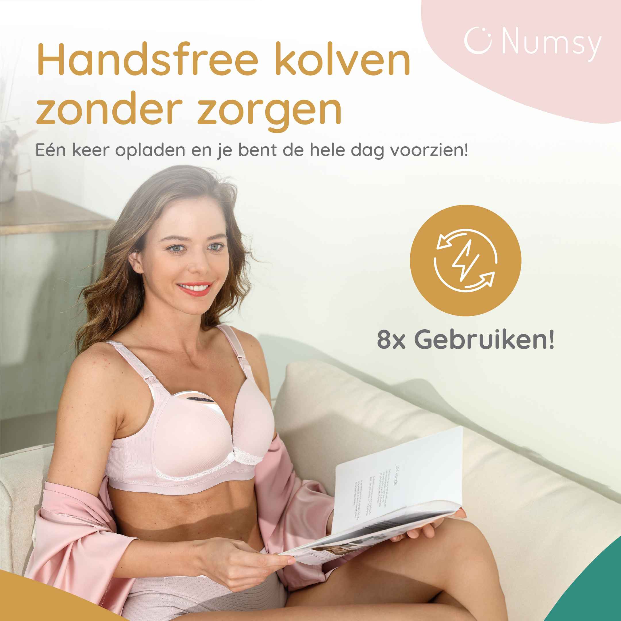 Numsy Elektrische Draadloze Borstkolf - Handsfree - Enkel
