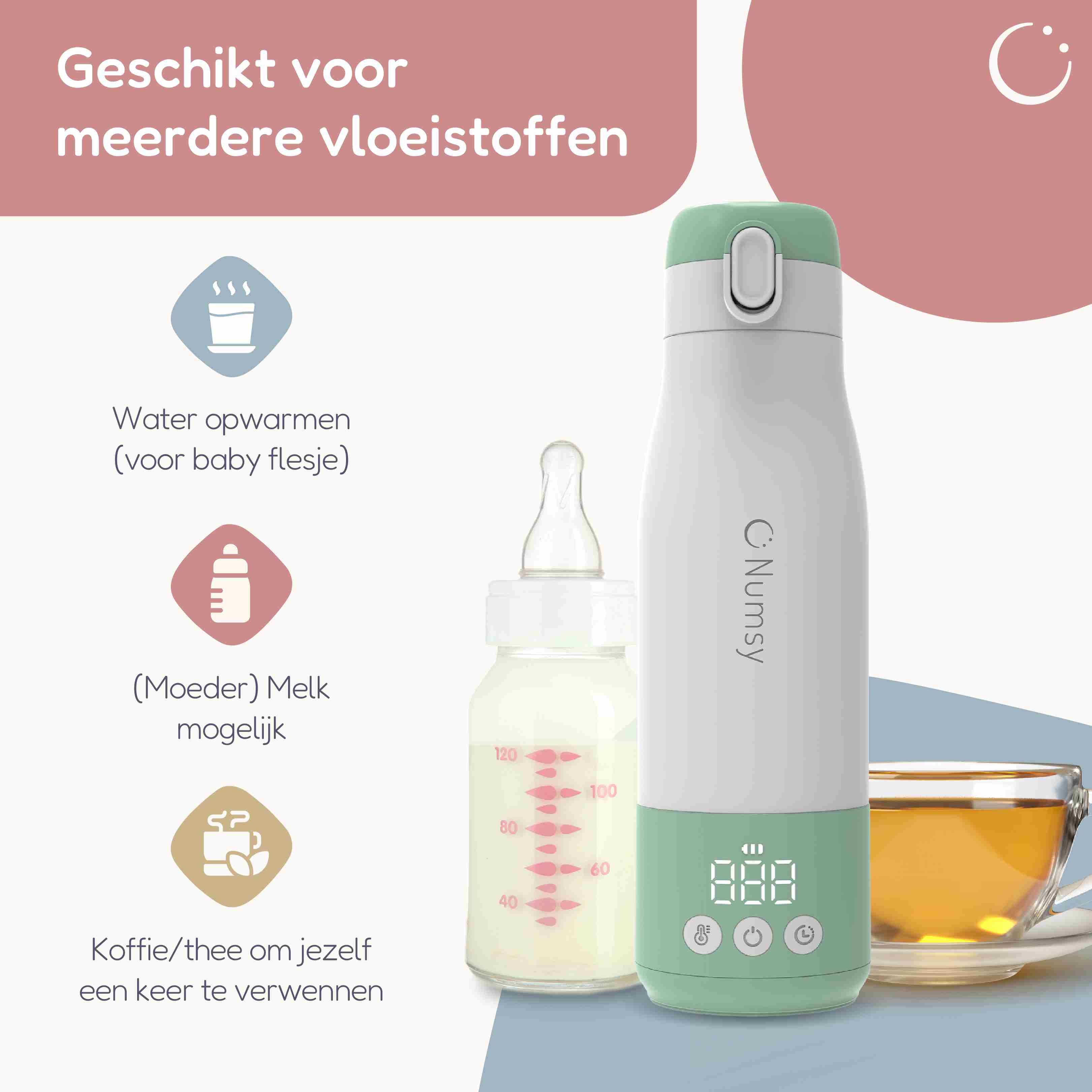 Numsy Thermosfles Draagbare Flessenwarmer Onderweg