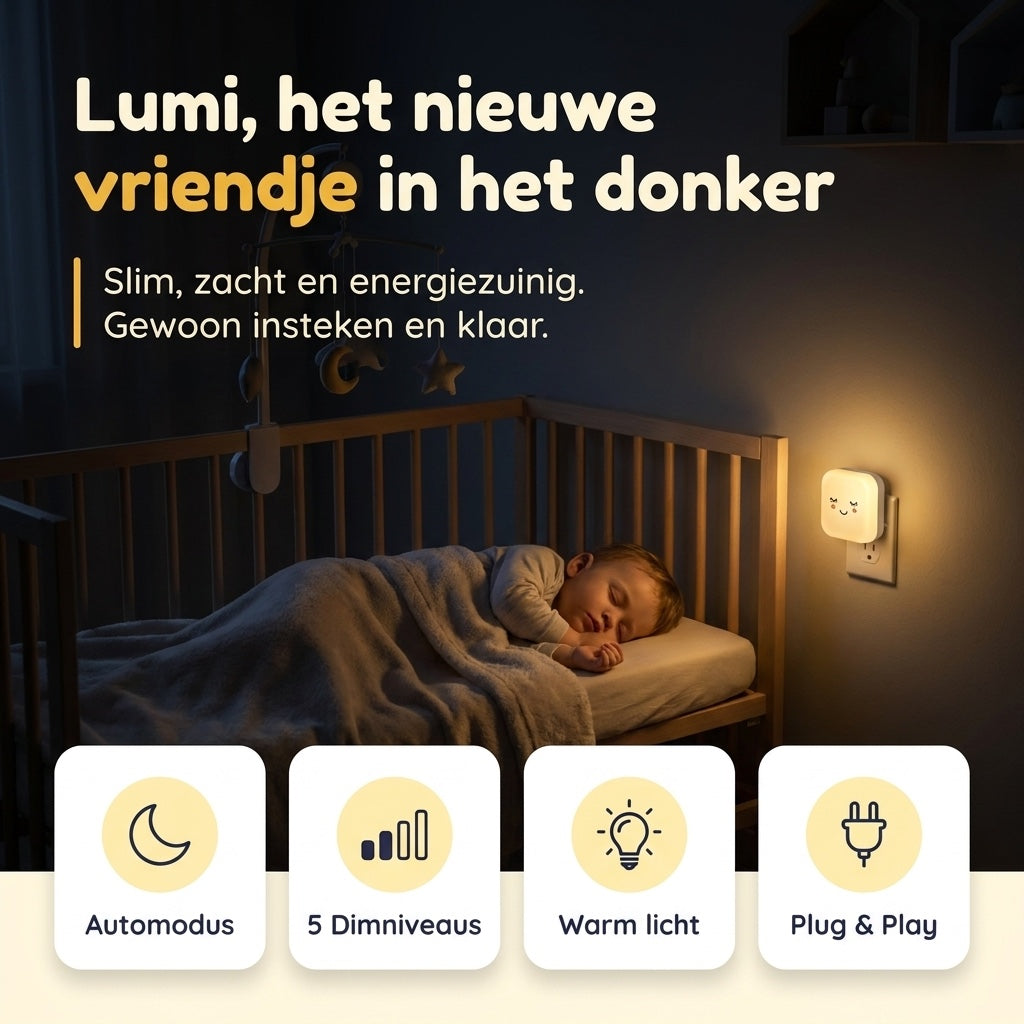 Numsy Lumi Babykamer Nachtlampje Stopcontact - Automatische Lichtsensor