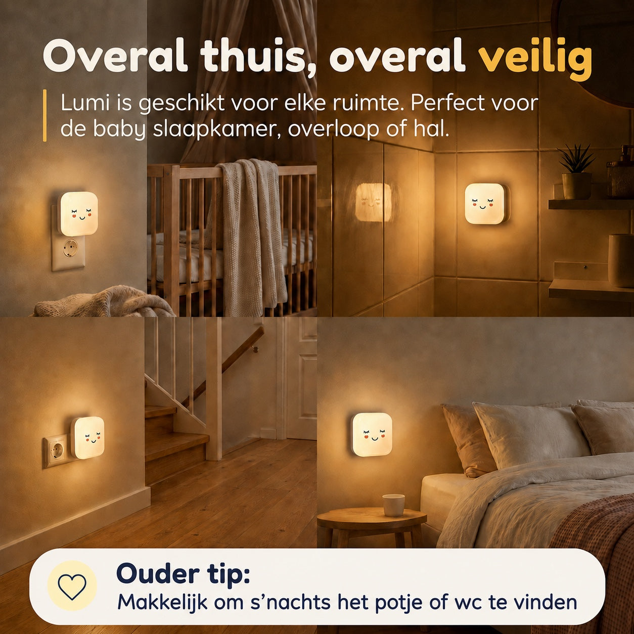 Numsy Lumi Babykamer Nachtlampje Stopcontact - Automatische Lichtsensor