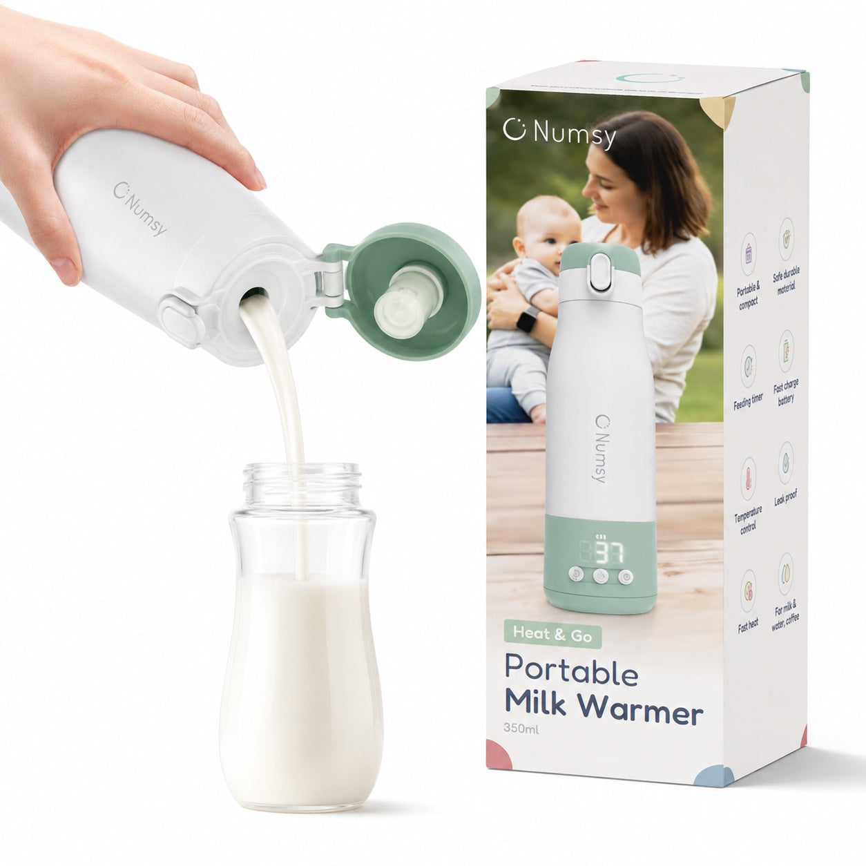 Numsy Heat&Go Draagbare Flessenwarmer Onderweg