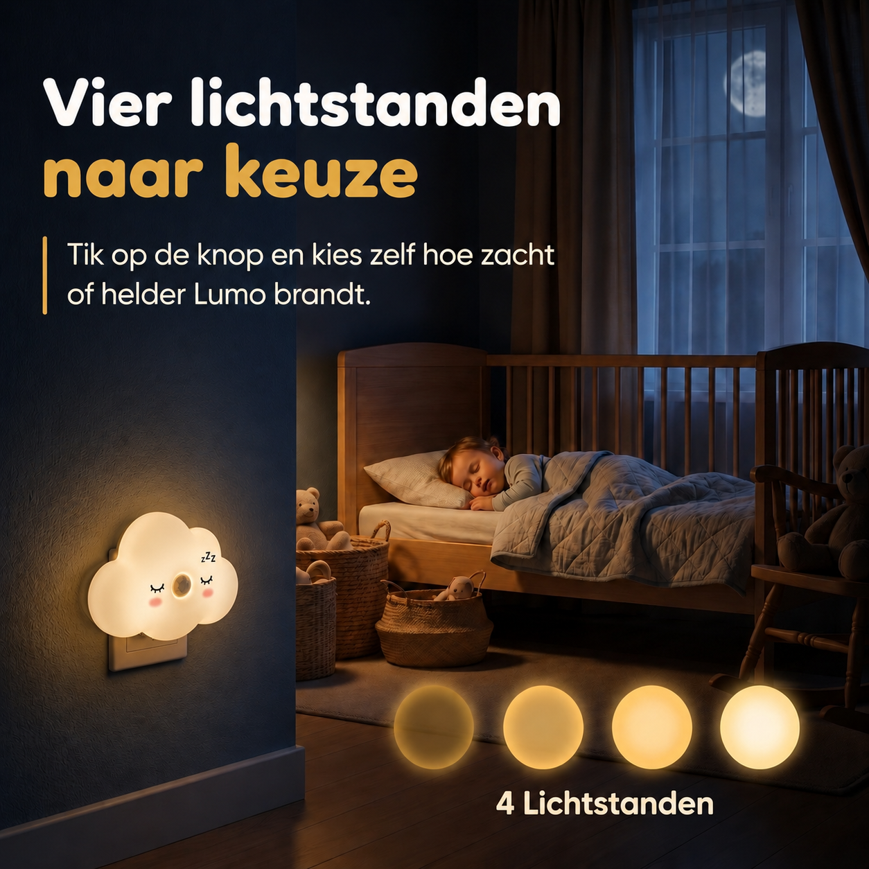 Numsy Lumo Babykamer Nachtlampje met Bewegingssensor - 4 Helderheidsstanden