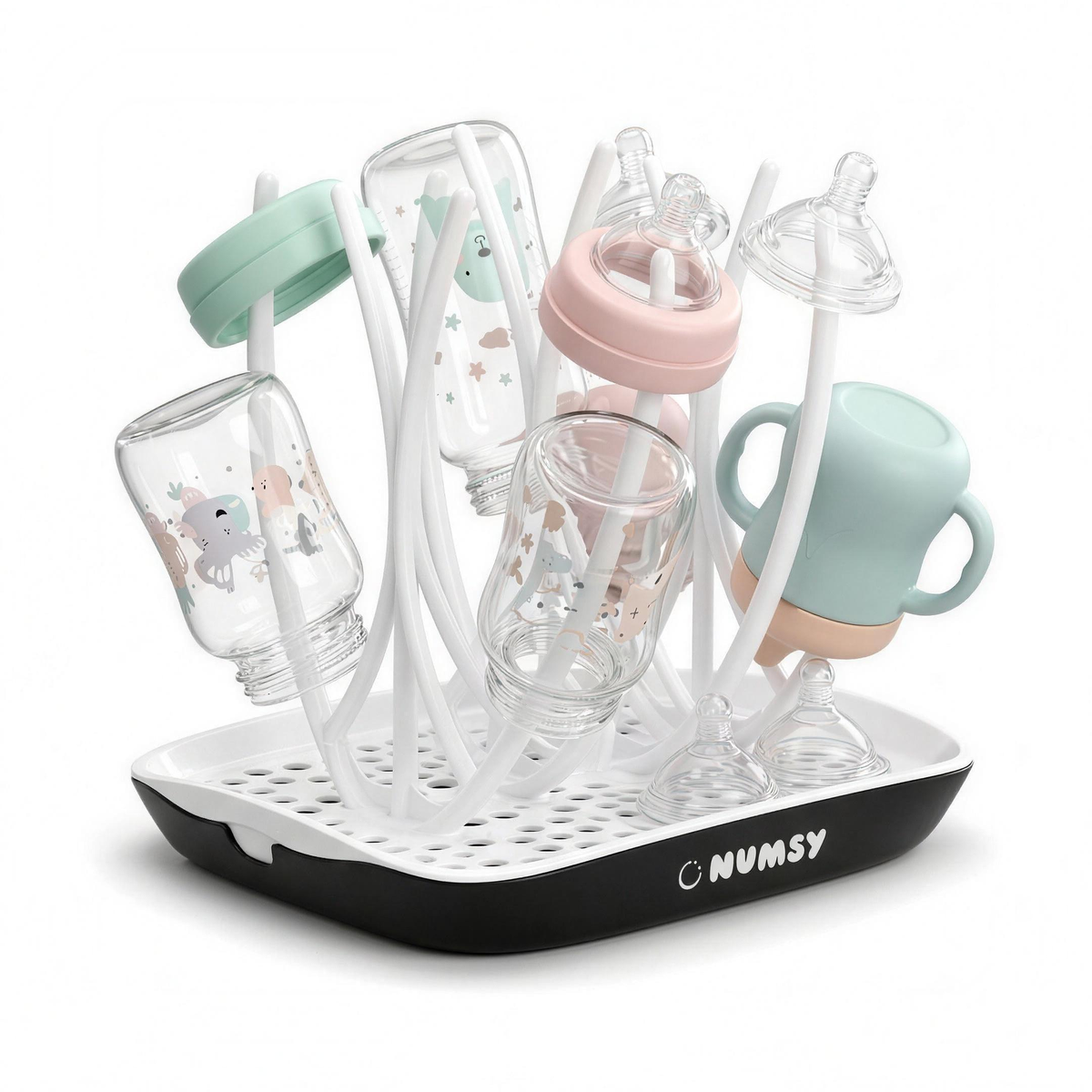 Numsy Droogrek Basic Droogrek Babyflessen voor 8 Flessen, Spenen en Bekers