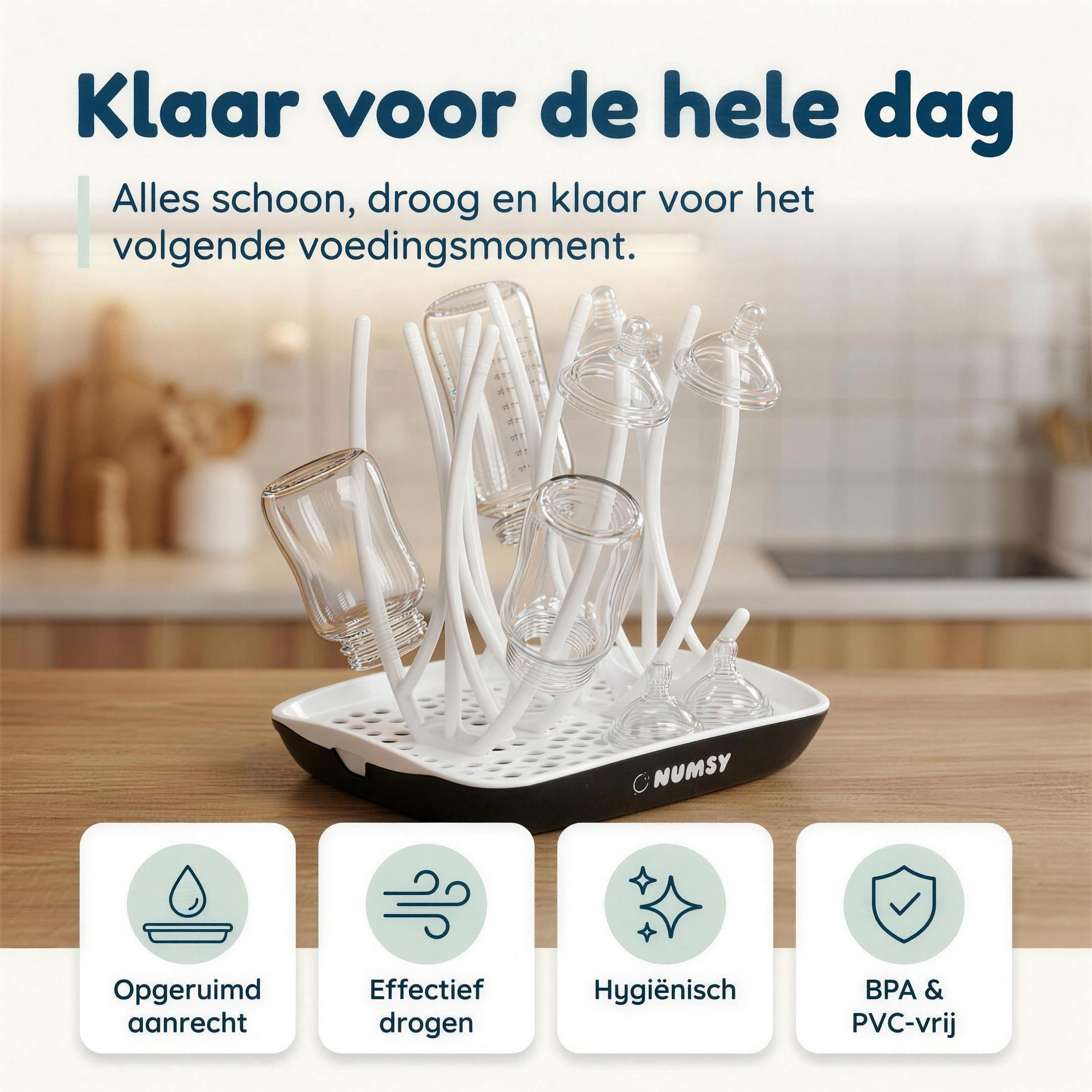 Numsy Flessenrek Basic - Droogrek Babyflessen