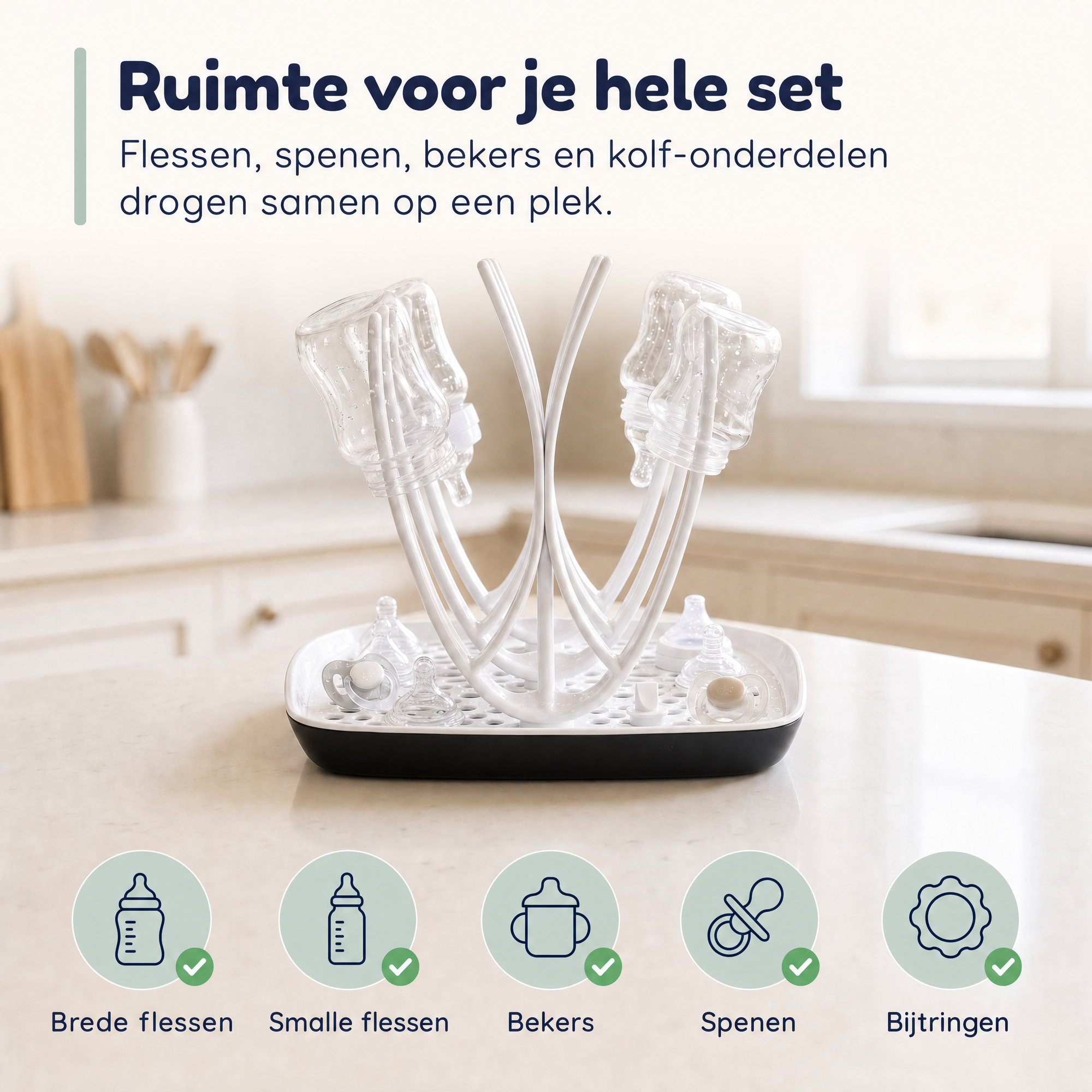 Numsy Flessenrek Basic - Droogrek Babyflessen