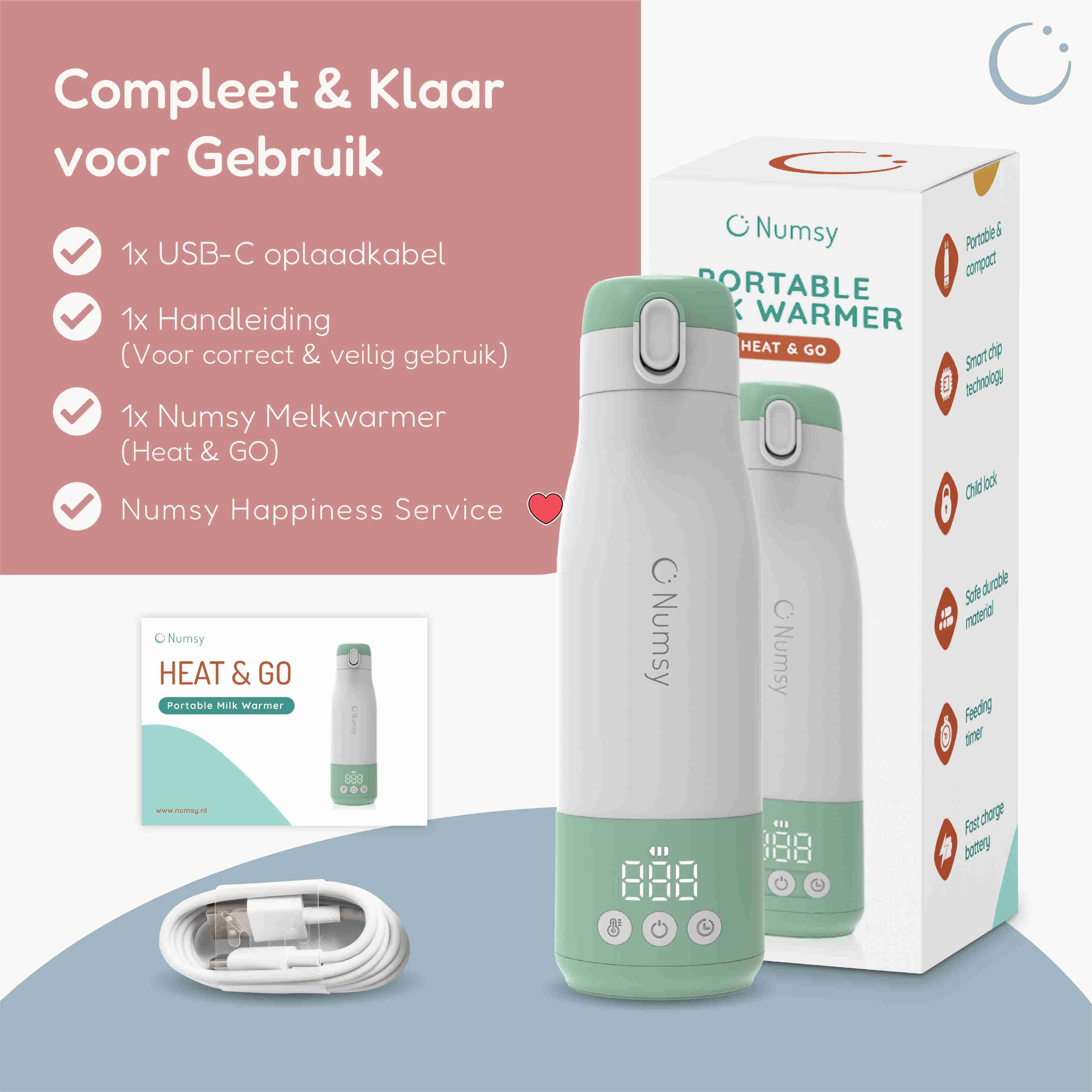 Numsy Thermosfles Draagbare Flessenwarmer Onderweg