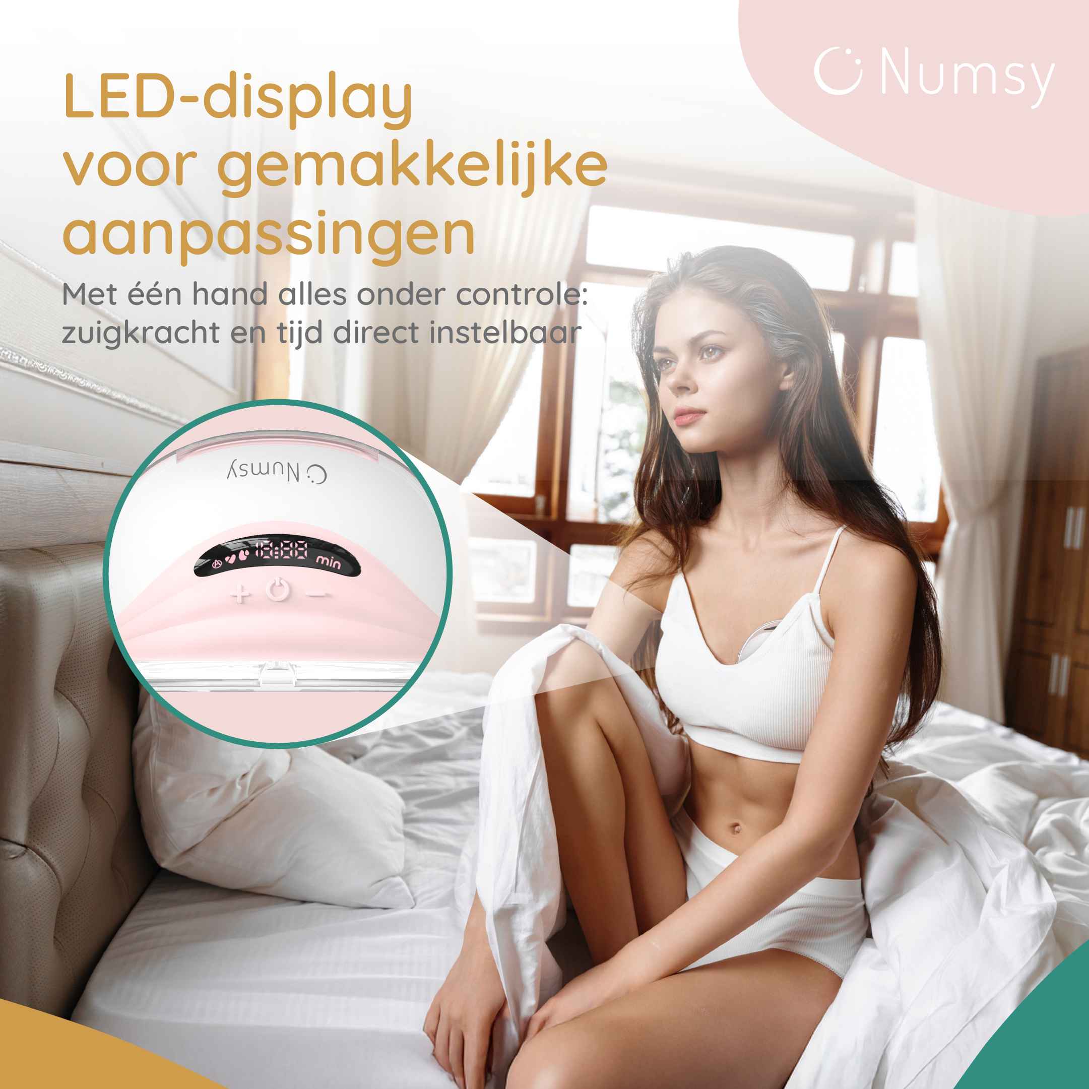 Numsy Elektrische Draadloze Borstkolf - Handsfree - Enkel