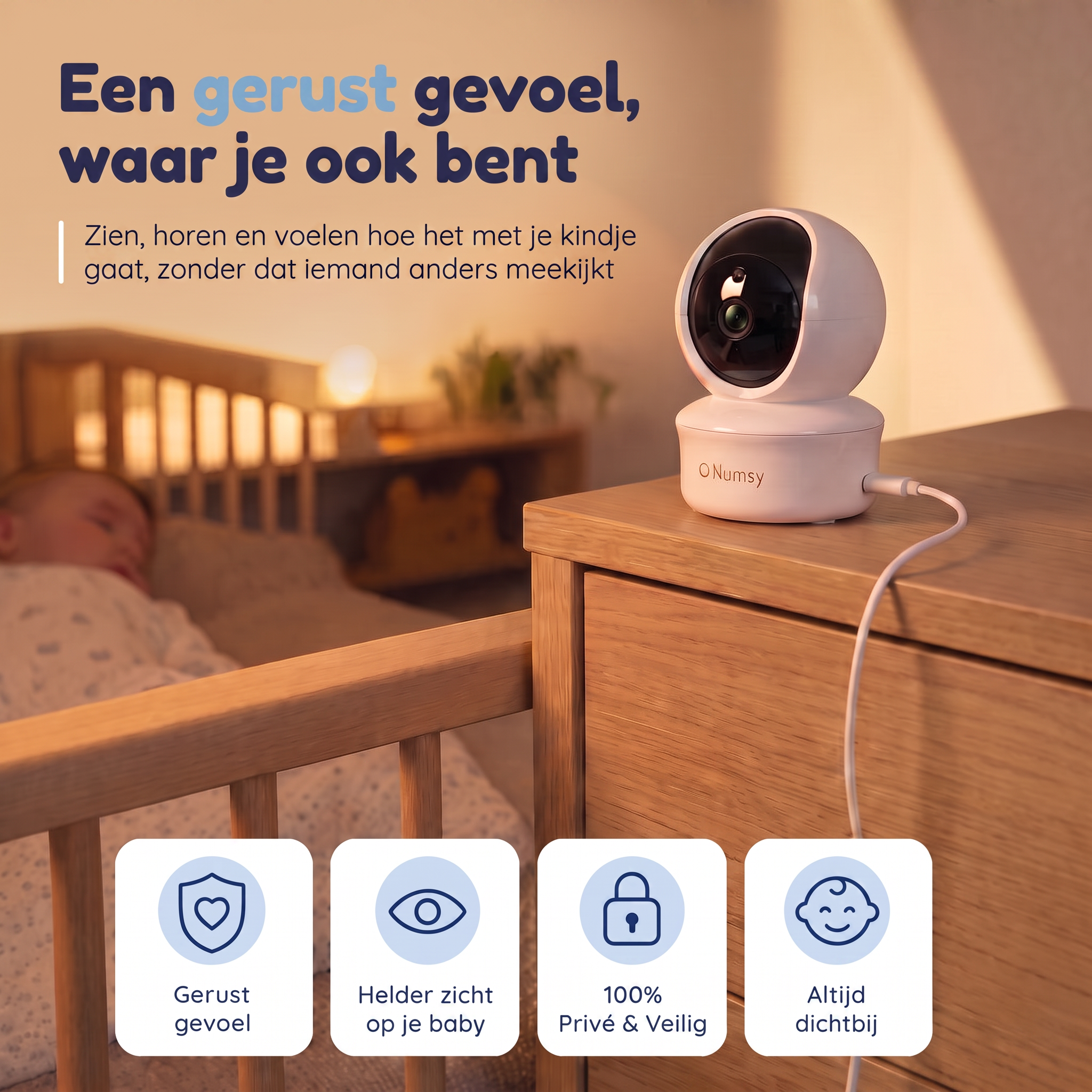 Numsy Parent Pro Babyfoon met Camera