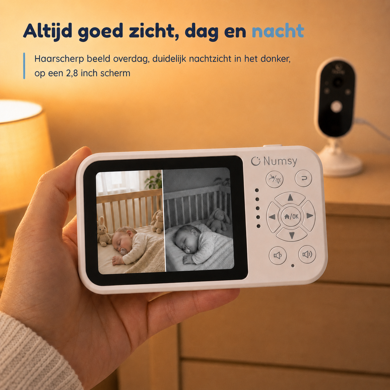 Numsy One Babyfoon met Camera - 2.8 Scherm