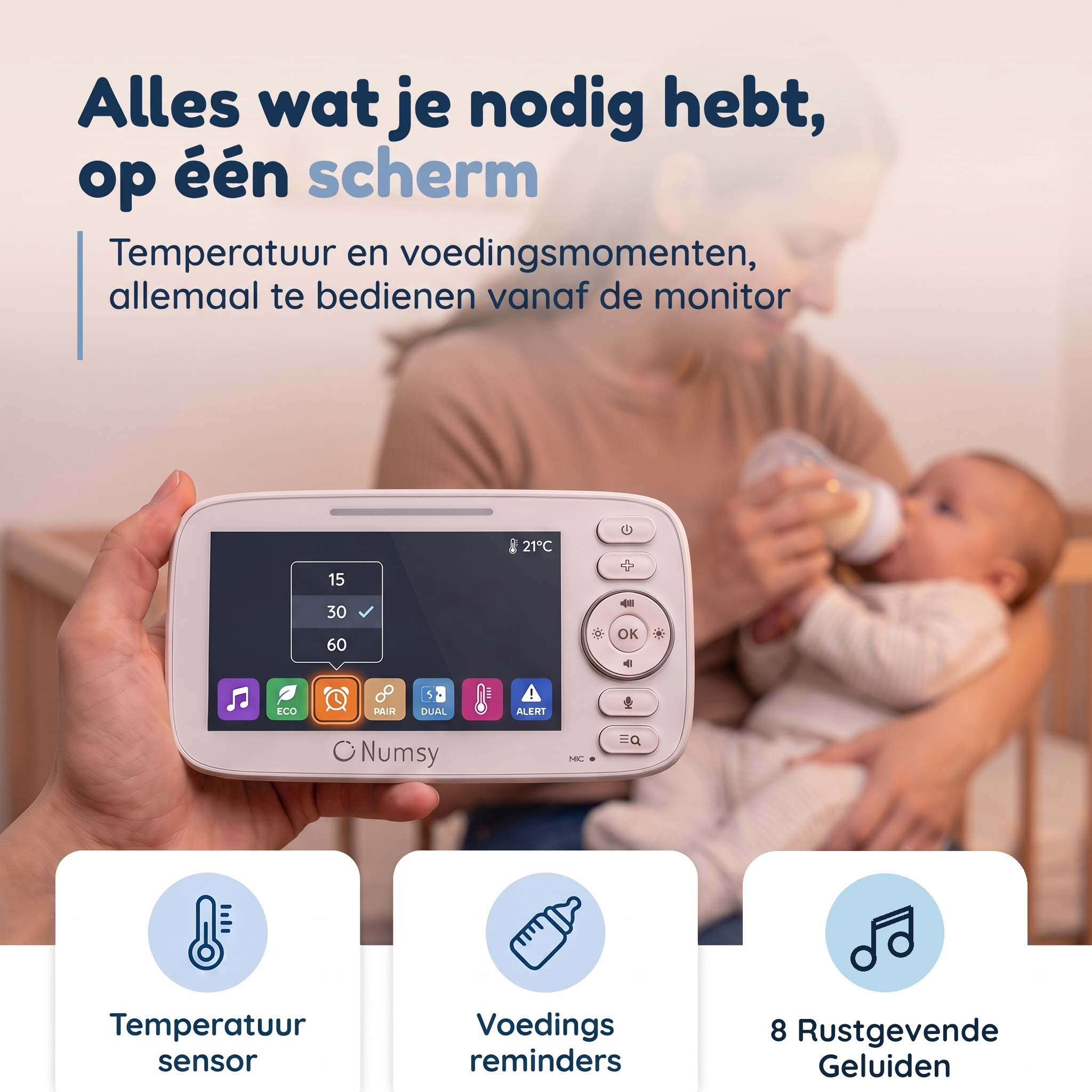 Numsy Parent Pro Babyfoon met Camera