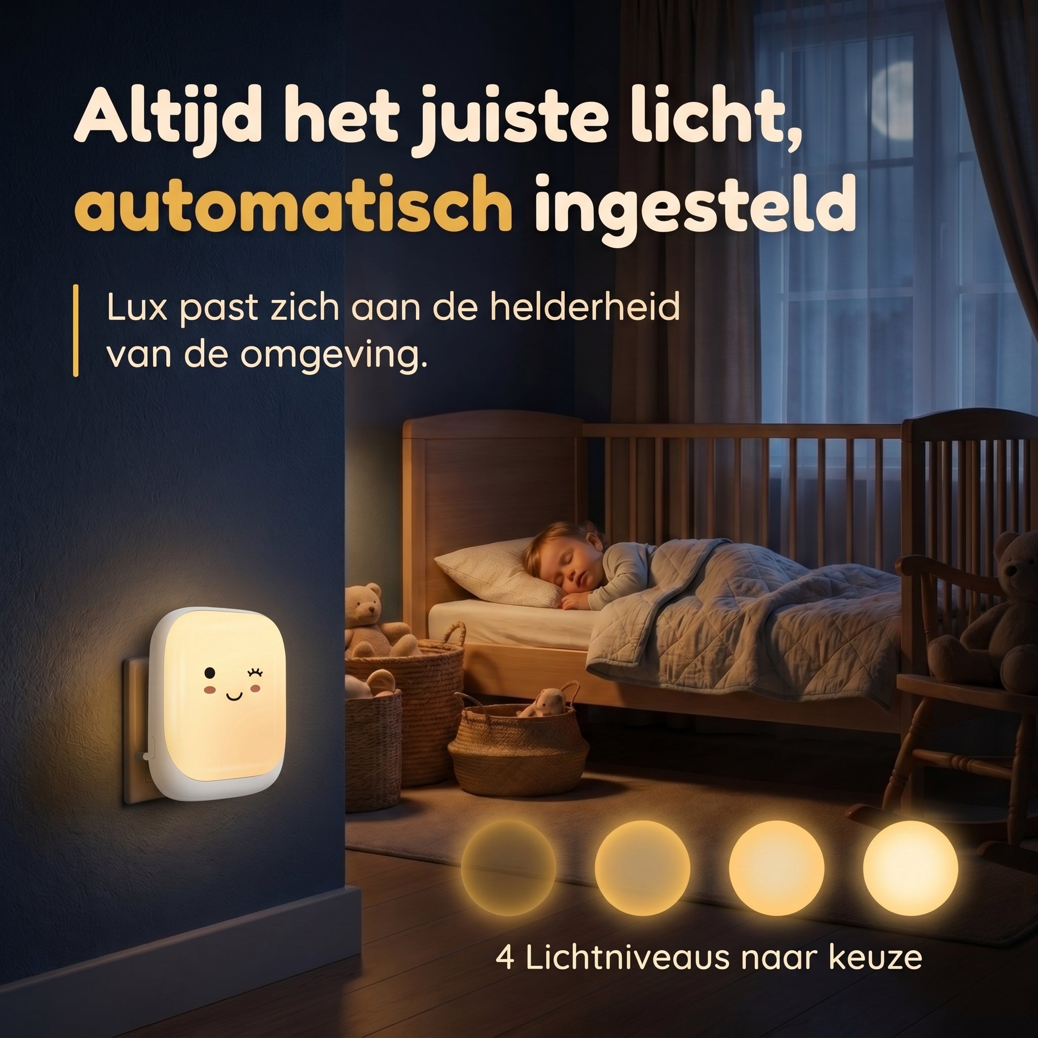 Numsy Nachtlampje Kinderen - Automatische Lichtsensor