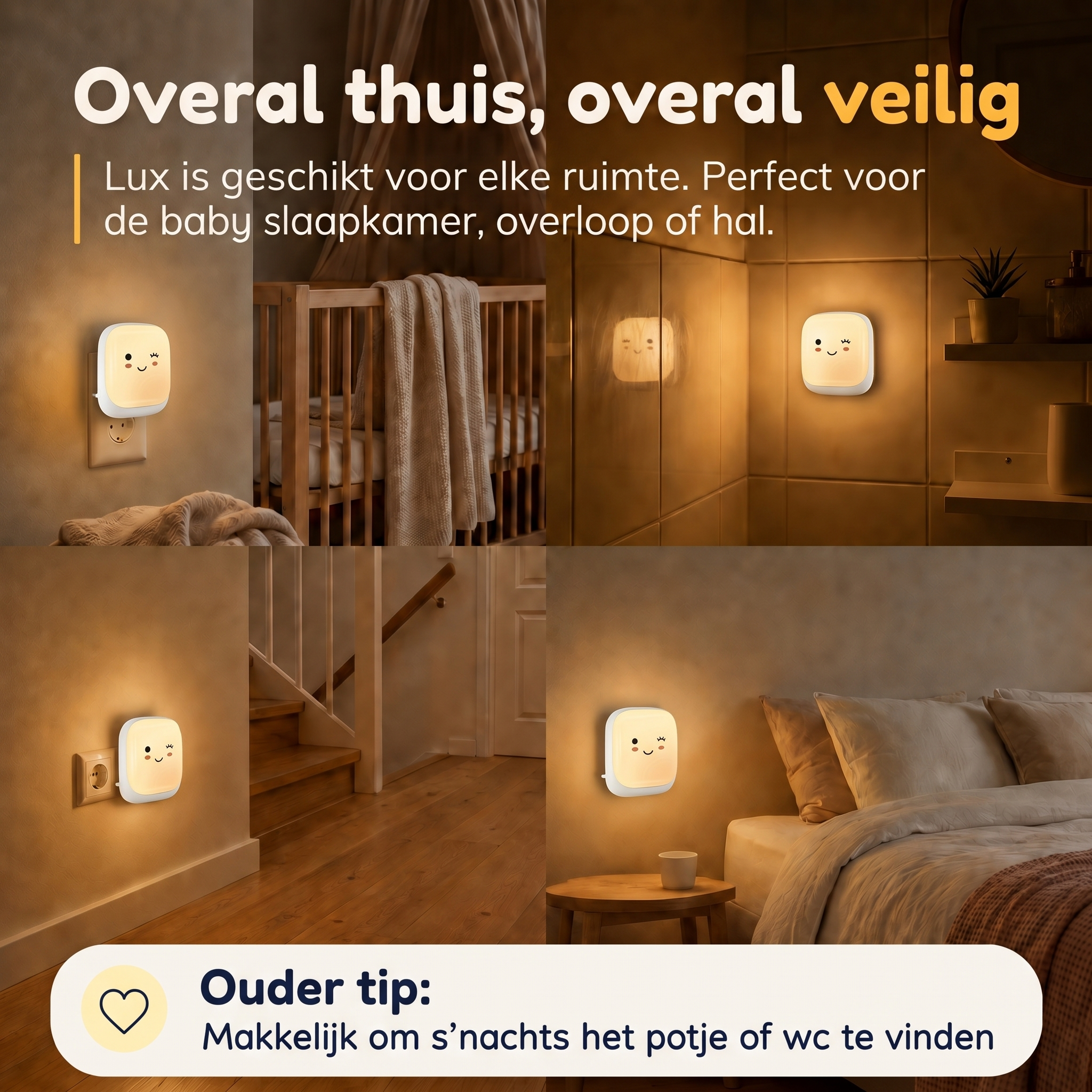Numsy Nachtlampje Kinderen - Automatische Lichtsensor