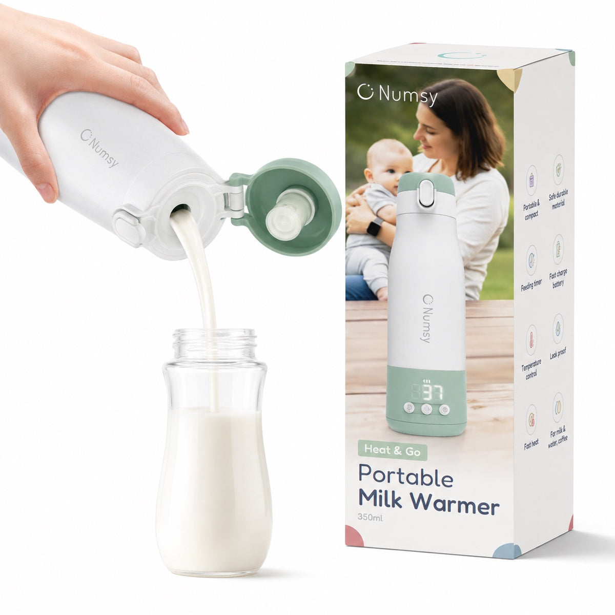 Numsy Heat&Go Draagbare Flessenwarmer Onderweg