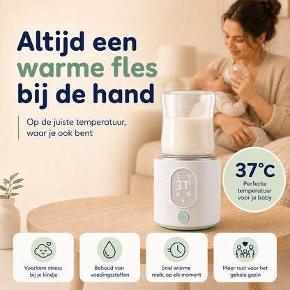 Numsy Nutriwarm Draagbare Flessenwarmer Onderweg - 6 Adapters - 4 Standen