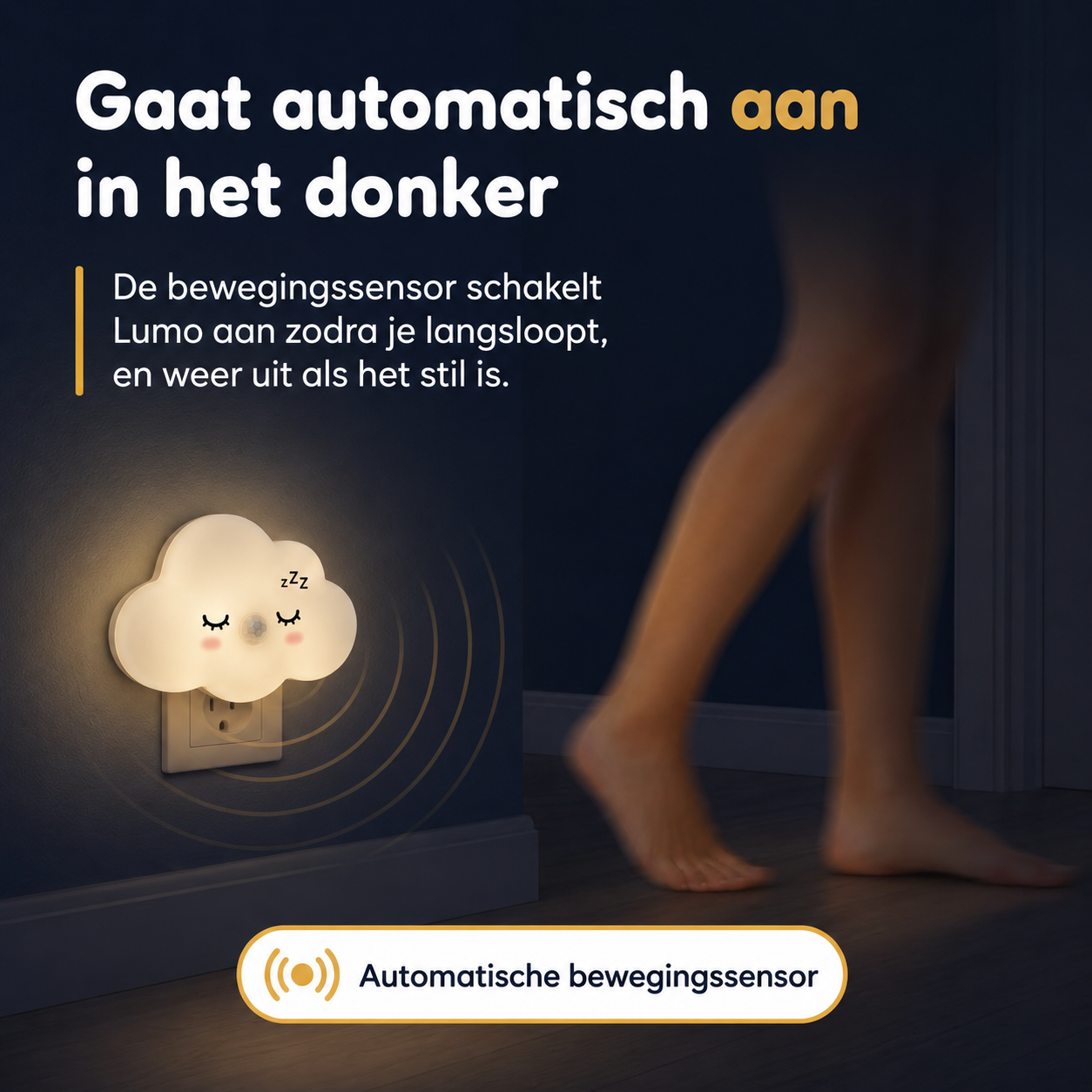 Numsy Lumo Babykamer Nachtlampje met Bewegingssensor - 4 Helderheidsstanden