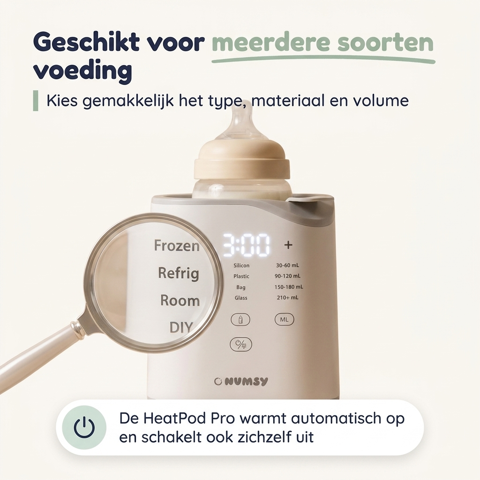 Numsy HeatPod Pro Flessenwarmer en Sterilisator 10-in-1 met Nachtlampje