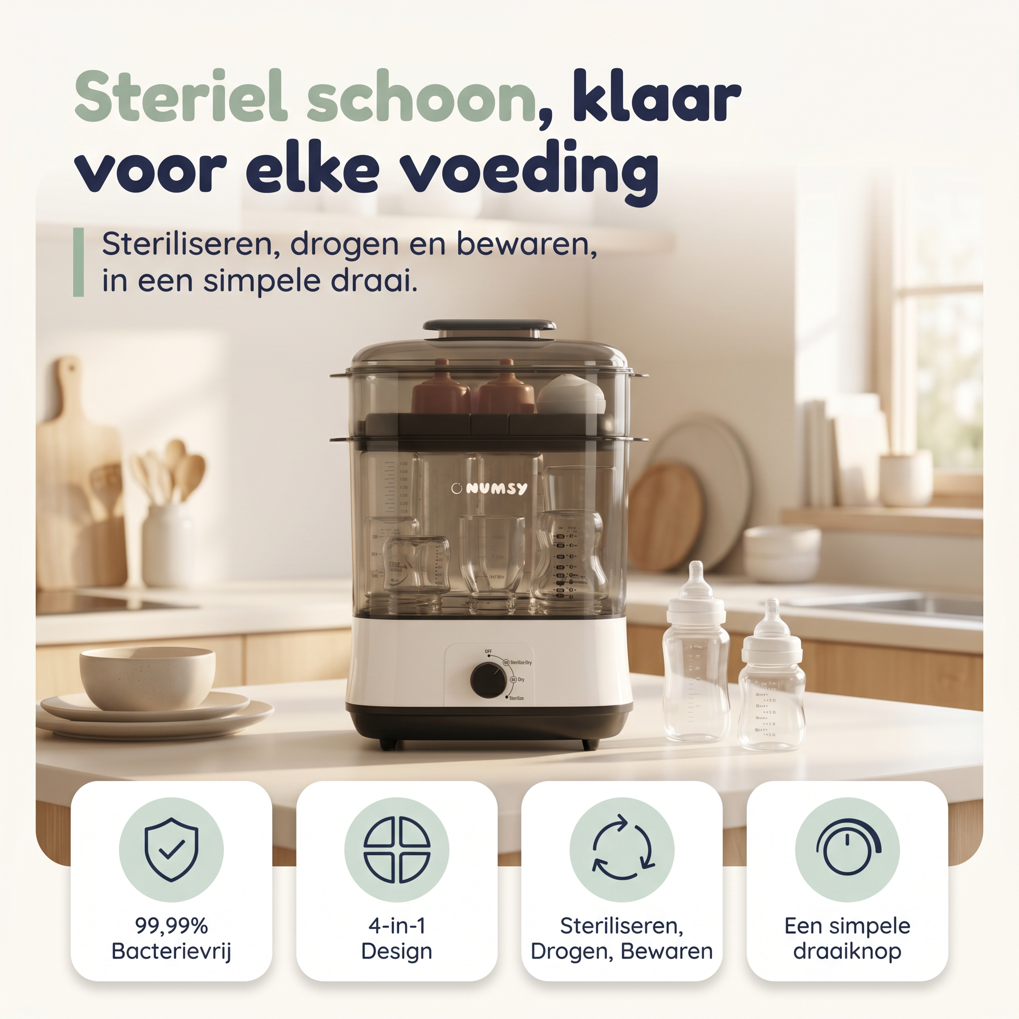 Numsy Steamix Pro: 4 voordelen in één beeld, één draai en klaar
