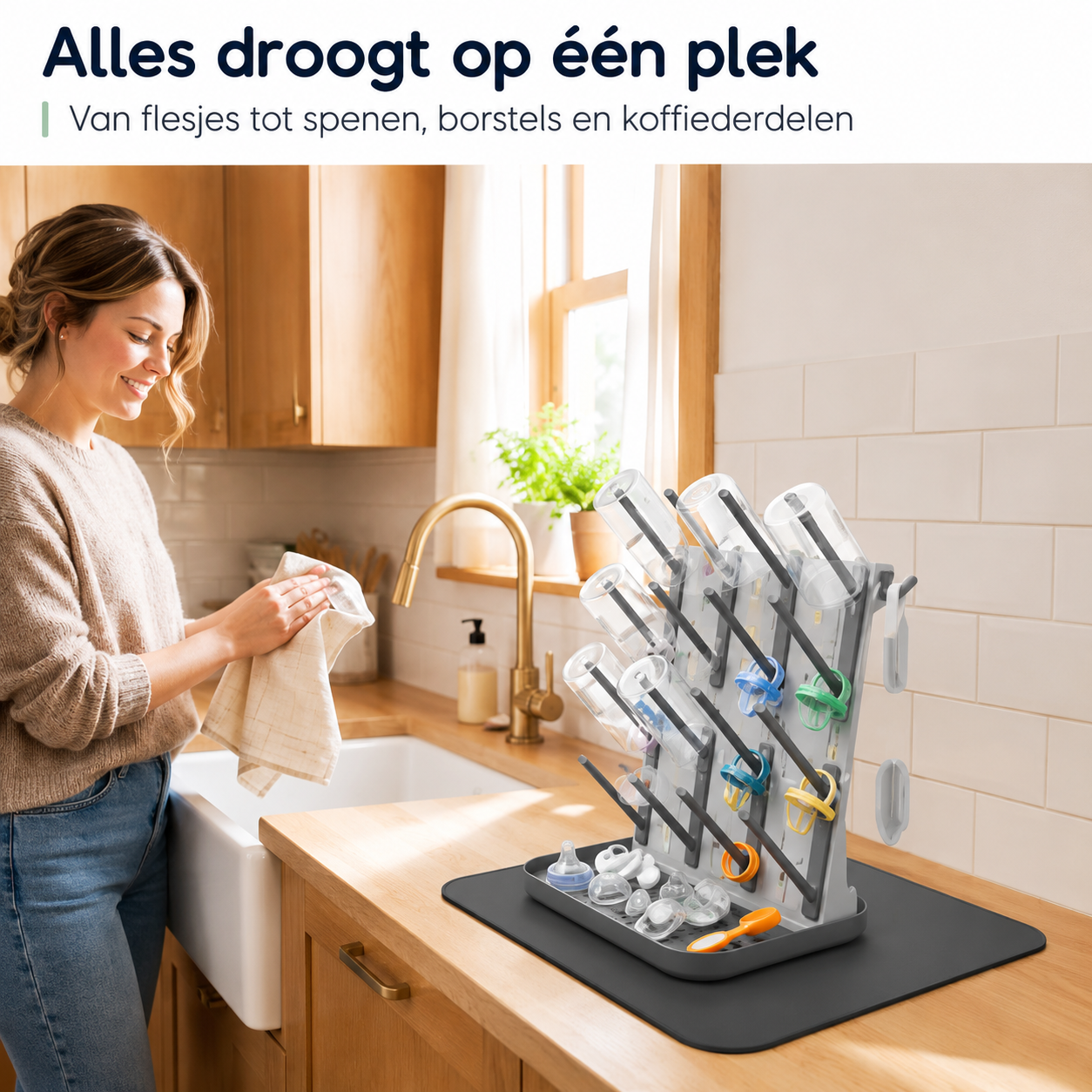 Numsy Flessenrek Verticaal - Droogrek Babyflessen