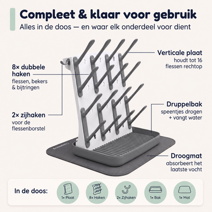 Numsy Flessenrek Verticaal - Droogrek Babyflessen
