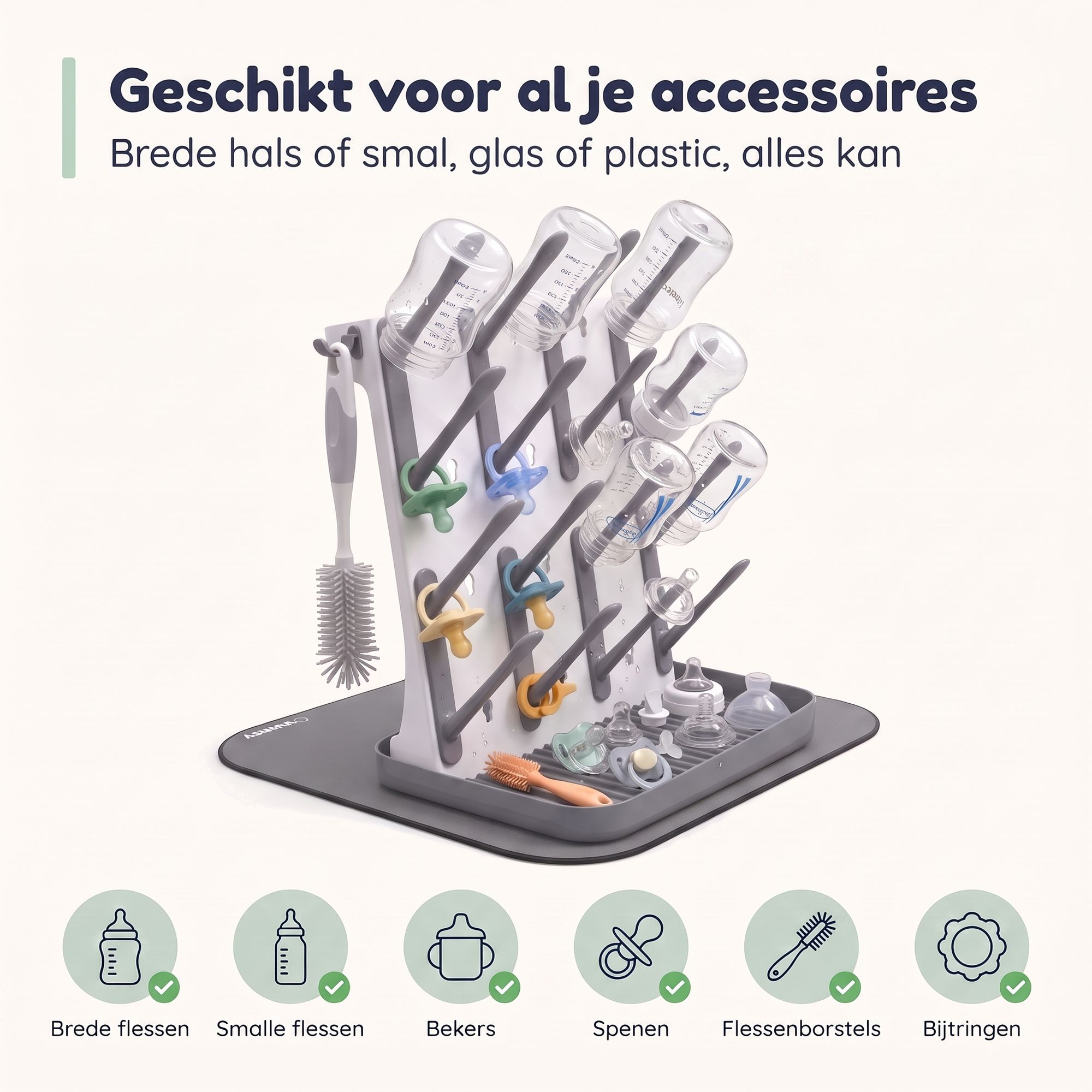 Numsy Flessenrek Verticaal - Droogrek Babyflessen