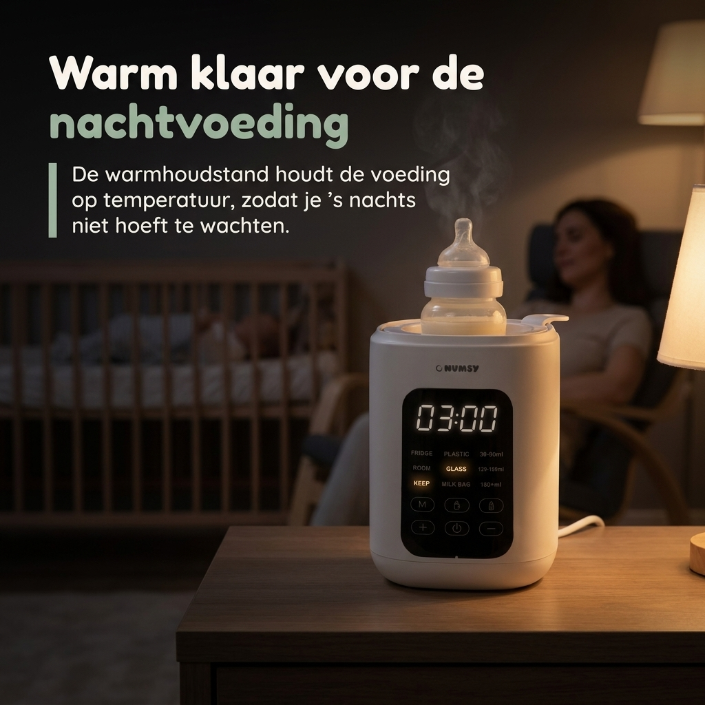 Numsy HeatPod Flessenwarmer 8-in-1 voor Melk, Water en Babyvoeding