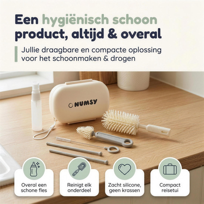Numsy 6-in-1 Flessenborstel Schoonmaakset Draagbaar