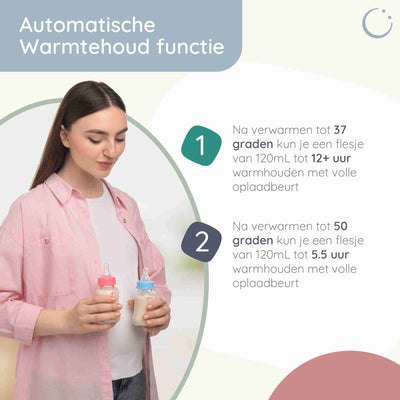 Numsy Nutriwarm Draagbare Flessenwarmer Onderweg - 6 Adapters - 4 Standen