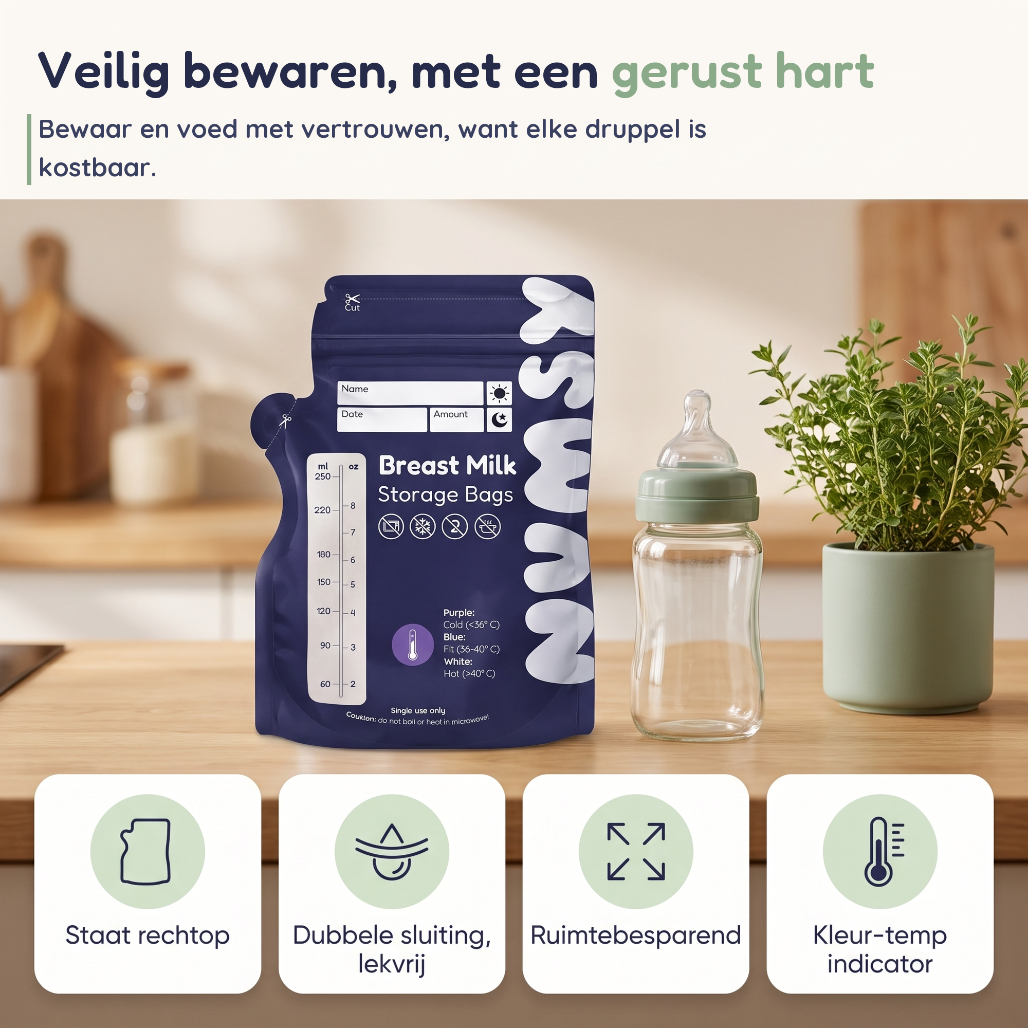 Numsy Moedermelk Bewaarzakjes - 30 stuks