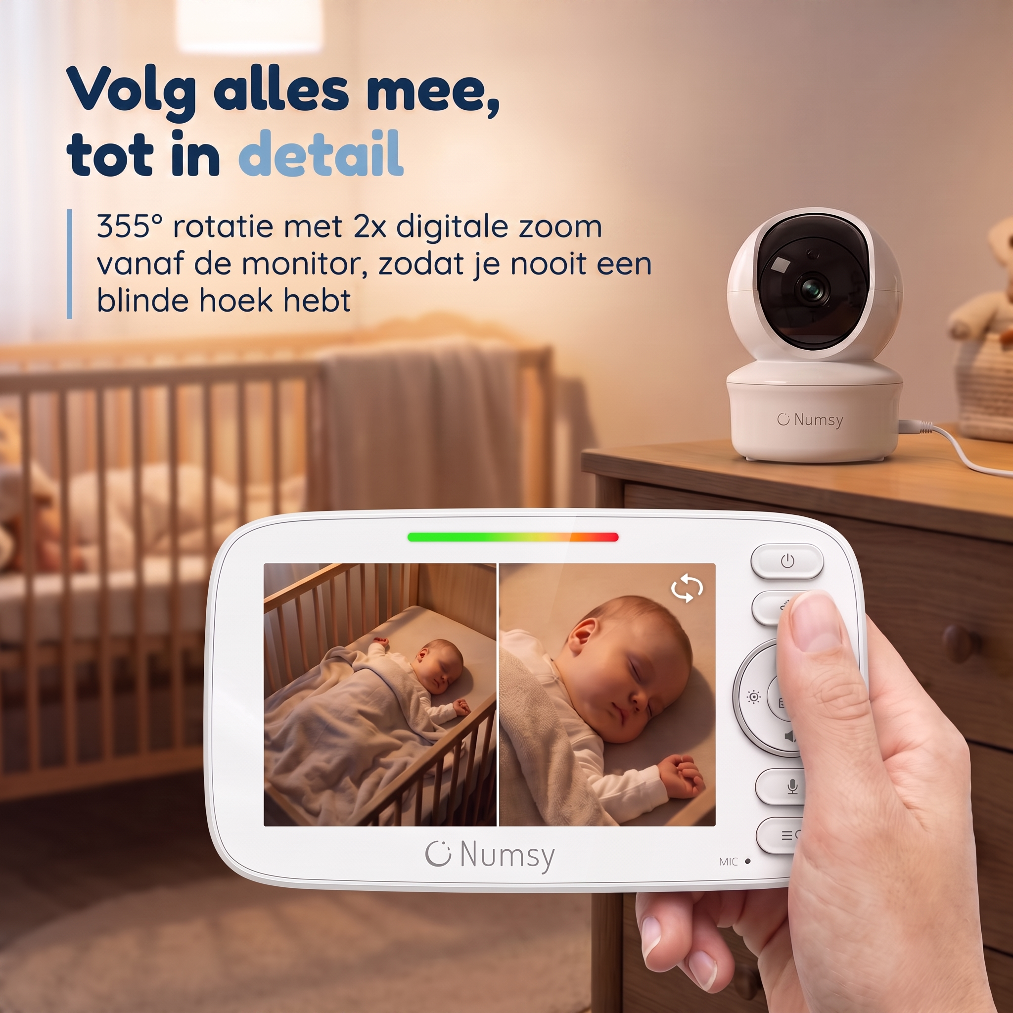 Numsy Parent Pro Babyfoon met Camera