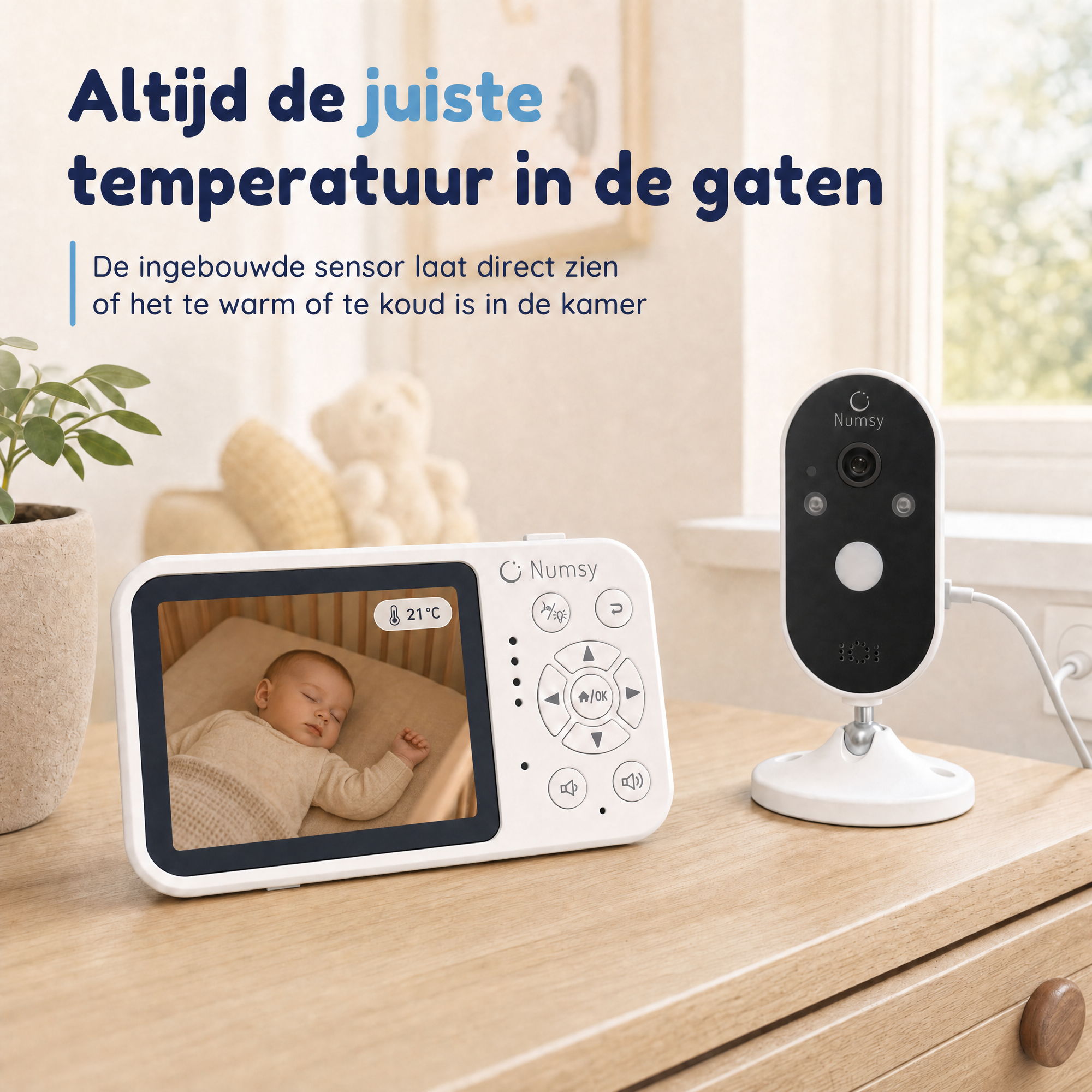 Numsy One Babyfoon met Camera - 2.8 Scherm
