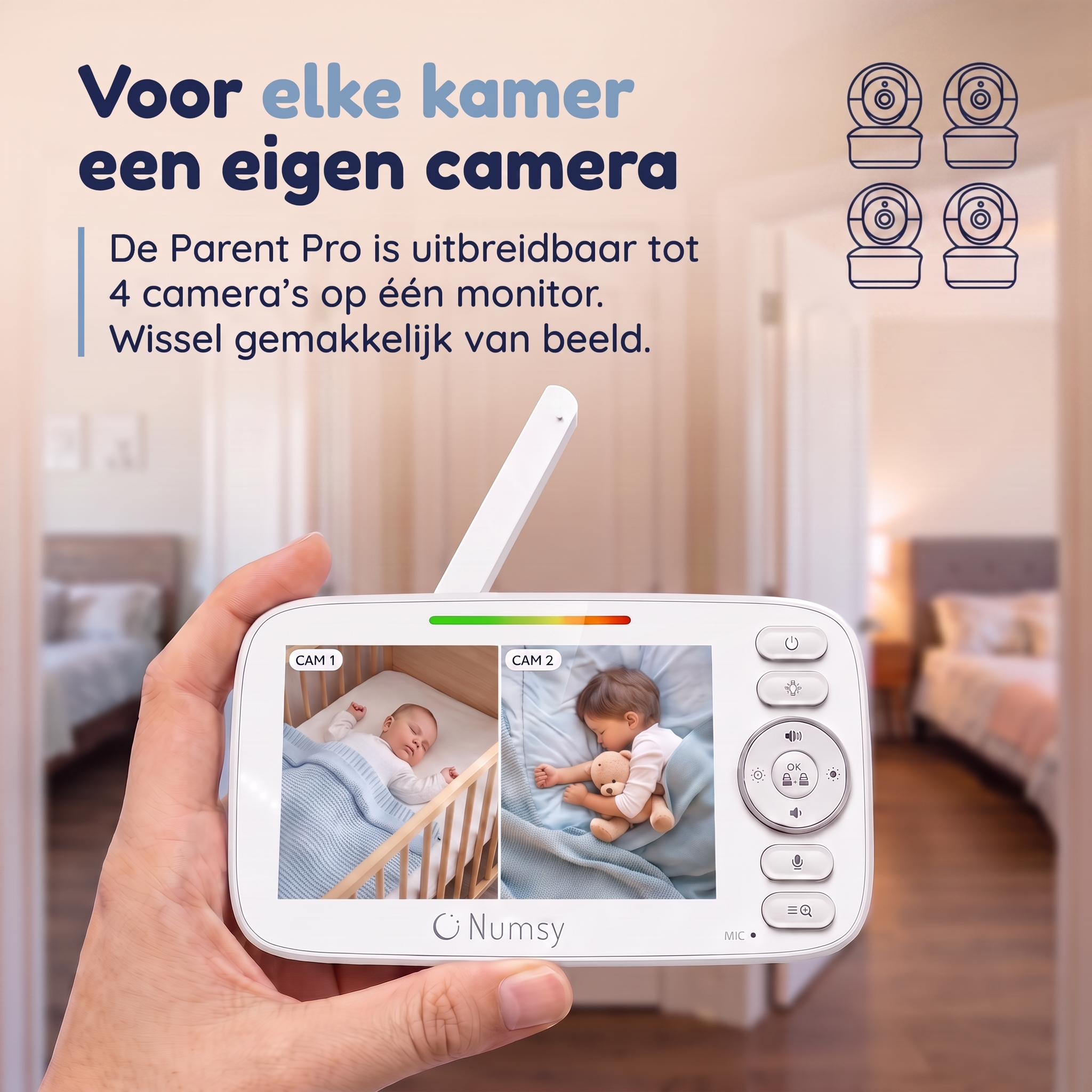 Numsy Parent Pro Babyfoon met Camera
