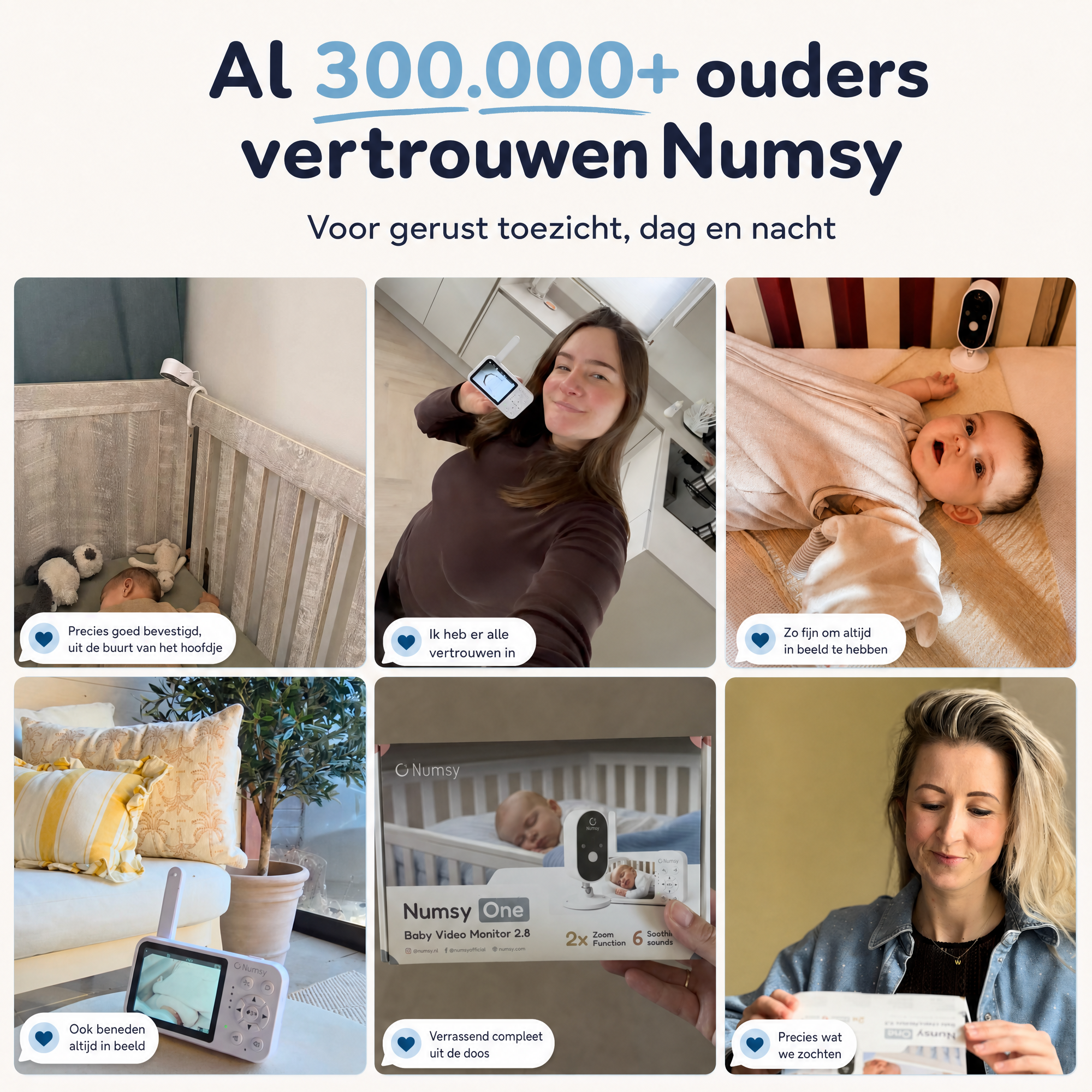 Numsy One Babyfoon met Camera - 2.8 Scherm