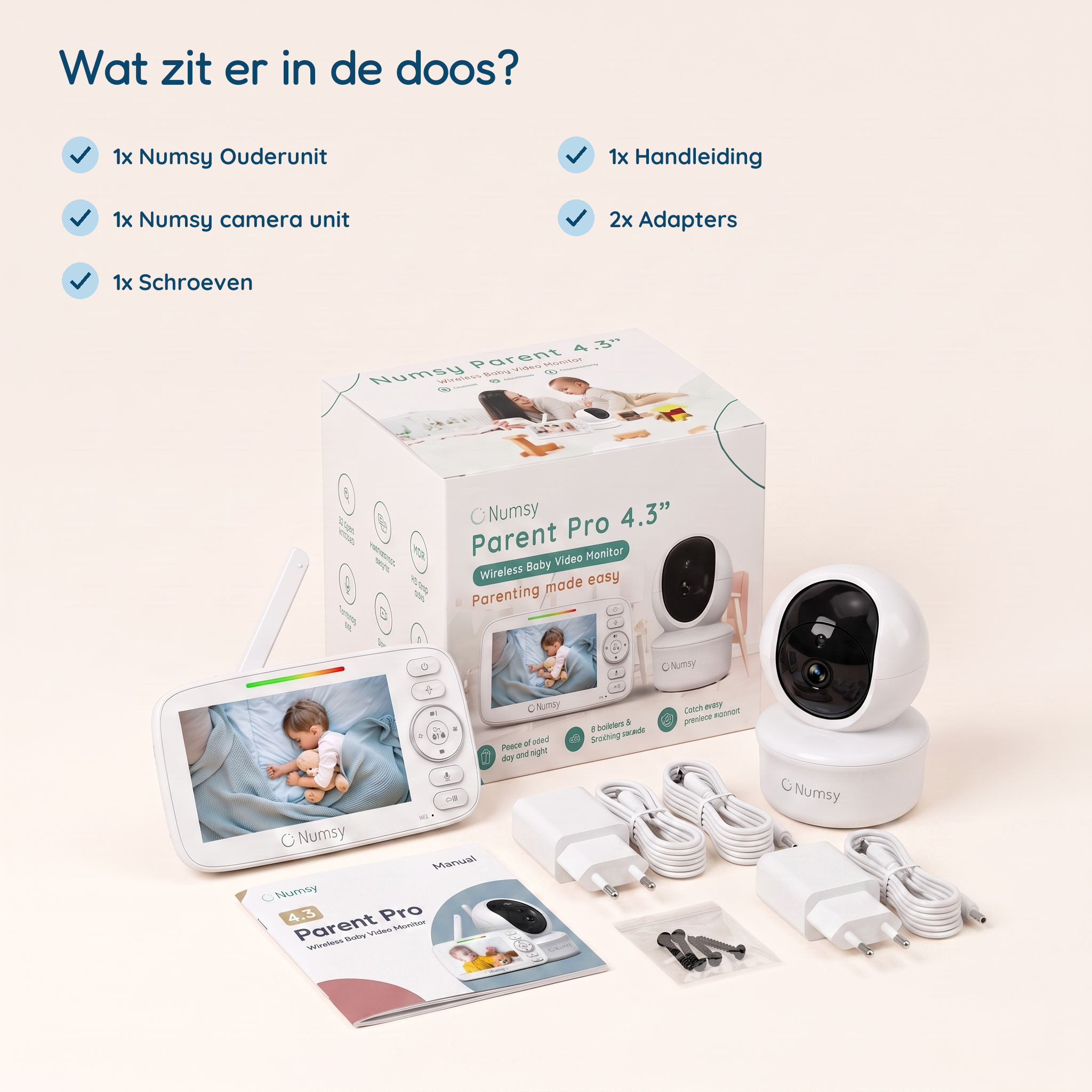 Numsy Parent Pro Babyfoon met Camera