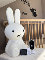 Numsy One camera naast een Nijntje-lamp in de babykamer, klantfoto